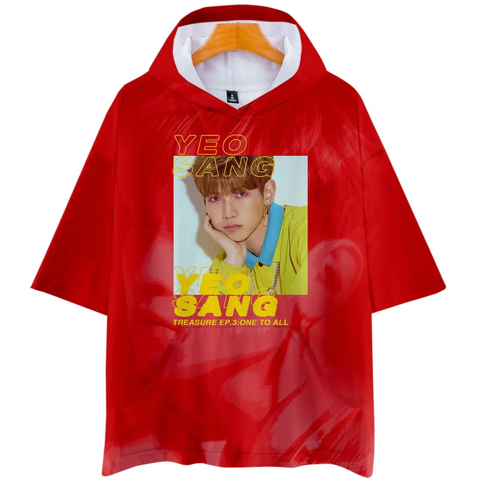 Корейская Мода KPOP ATEEZ альбом 3D печать короткий рукав с капюшоном футболка Женская Мужская Harajuku Повседневная Свободная хип хоп футболка летние топы