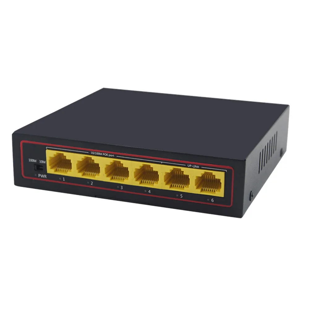 CCTV 4-Порты и разъёмы 10/100 м PoE Net Switch/концентратор Мощность Over Ethernet PoE оптический трансмиссия для IP Камера Системы сетевые коммутаторы