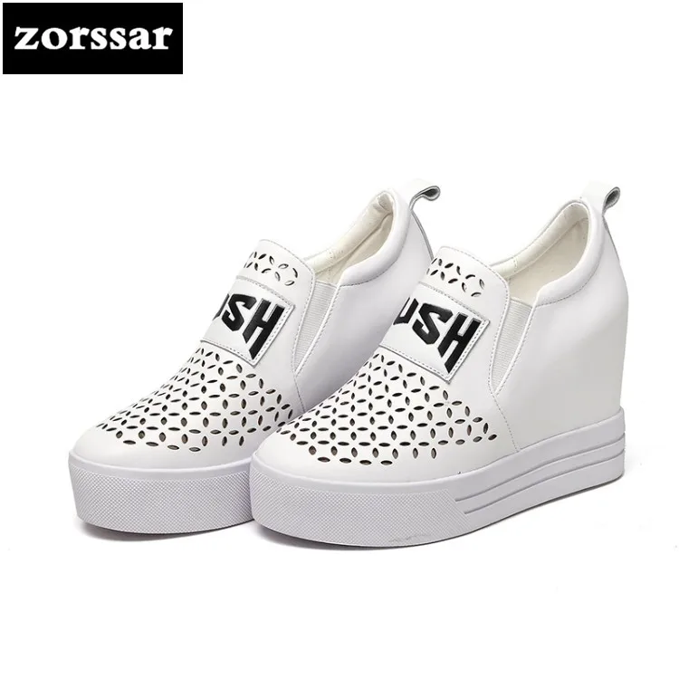 

{Zorssar} summer Women sneakers Shoes breathable 2018 New Womens Wedges Height Increasing Casual shoes Ladies High heels pumps