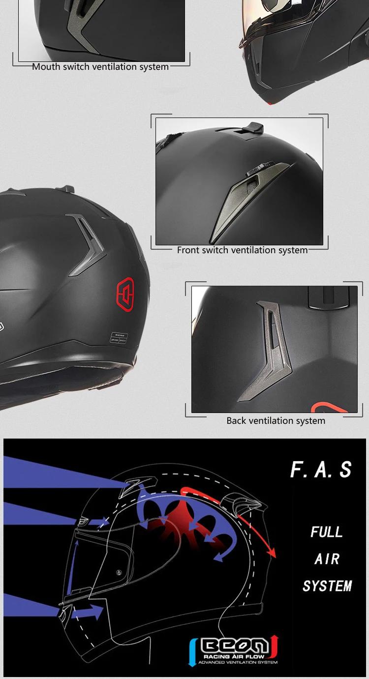 BEON B700 мужской мотоциклетный шлем с двойными линзами BEON откидной шлем полный шлем для мотогонок шлемы для верховой езды