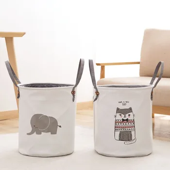 

Folding Laundry Basket Sorter Hamper Dirty Clothes Home Washing Basket Cartoon Sundries Handle Bag Baby Toys Storage Organizer
