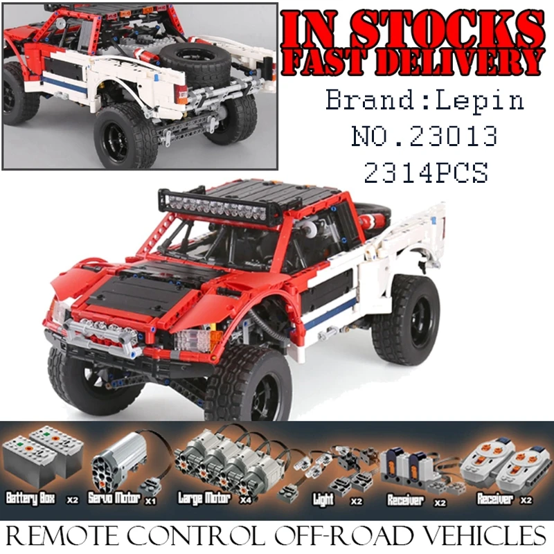 

LEPIN Techinc 23013 2314PCS Remote control off-road vehicles Building Blocks Bricks enlighten toys for children gifts brinquedos