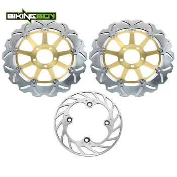 

BIKINGBOY For Kawasaki Ninja ZX9R 2000 2001 ZX-9R ZX9-R ZX900C Front Rear Brake Discs Rotors Disks Wave Round Motorcycle Set