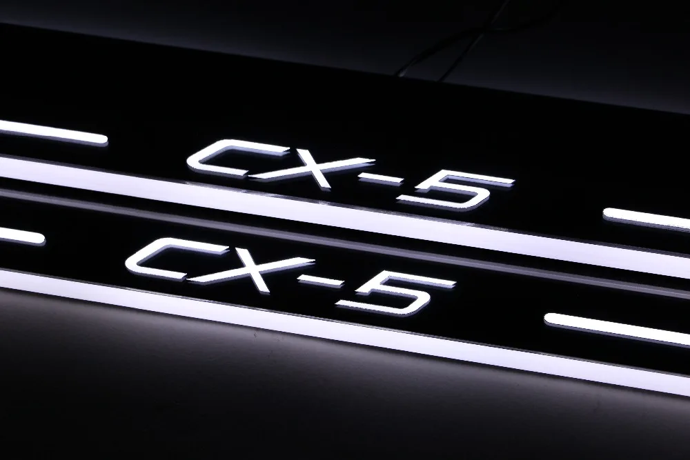 WOOBEST водонепроницаемый ультратонкий акриловый светодиодный порог задней двери для mazda CX-5 2013-15, светодиодный скользящий дверной накладка, светильник для дорожки