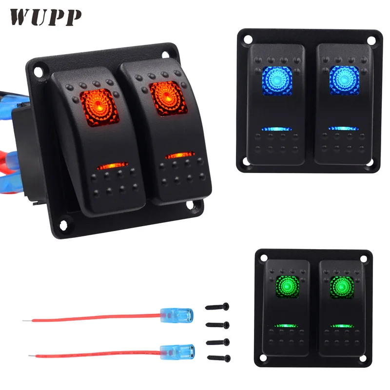 WUPP Double Lights Car Switch Headlight Fog Button Switches 5PIN ABS