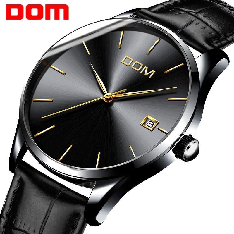 

watch men DOM Top Brand Luxury men's Quartz wristwatches Casual quartz-watch leather Mesh strap ultra thin clock male Relog 2018