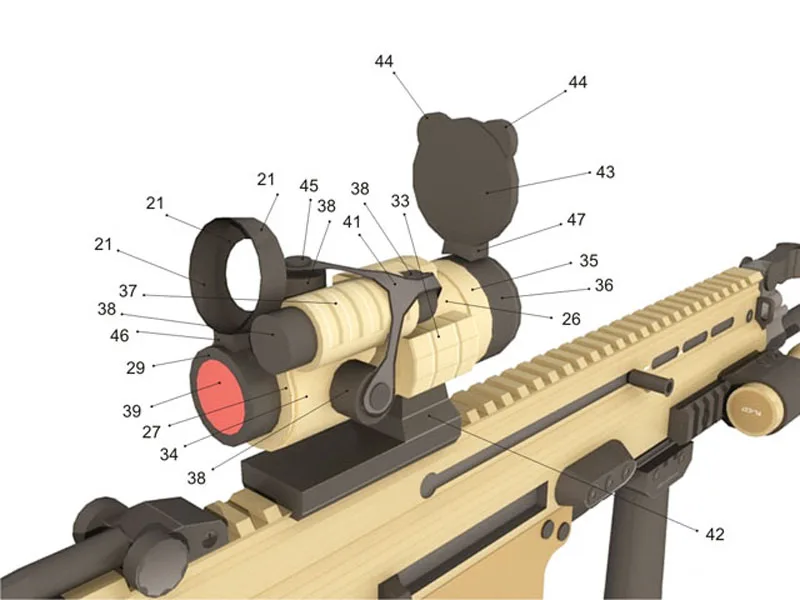 Ceny DIY 11 FN SCAR L MK16 rzeczywisty rozmiar Papercraft karabin szturmowy Model papieru montaż praca ręczna 3D Puzzle gry dla dzieci zabawki