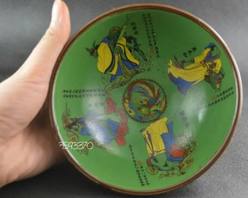 

Collectible Chinese Old Handwork ceramics 8 God bowl/home decorationantique bowl Diameter 13 cm