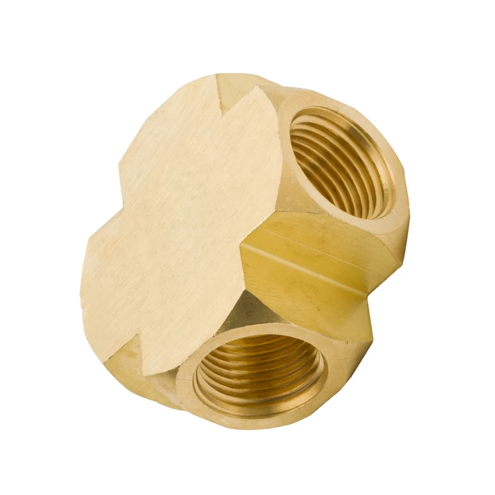 Фитинг из латунного шланга 2 шт. 1/4 &quot3/8&quot 1/2 &quot 4 сторонний крестообразный фитинг