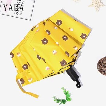 

YADA Design Cartoon Bear & Cake Pattern Folding Rain Sun Umbrella For Women Anti-UV Rainproof Protection Parasol Umbrella YD067