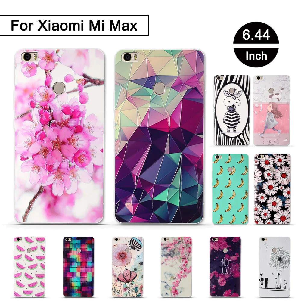 

TPU Soft Case for Xiaomi Mi Max Phone Silicone 3D Relief Print Phone Cover for Xiaomi MiMax Back Shells Fundas for xiaomi mi max