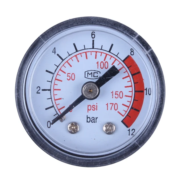 0 12BAR 0 170PSI 10mm Thread Gas Air Pump Pressure Gauge Compressor
