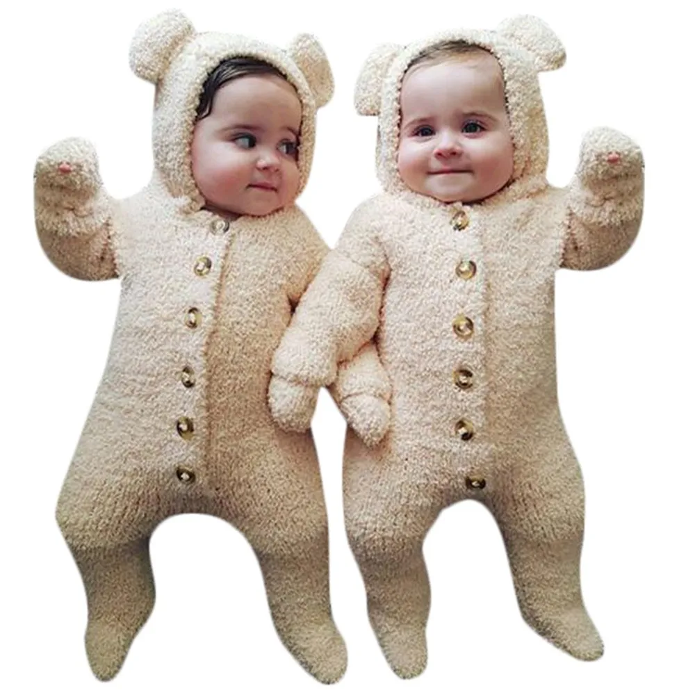

Newborn Baby Boys Girls Fur Hoodie Winter Warm Coat Jacket Cute Thick Clothes new born baby clothes baby rompers jumpsuit baby A