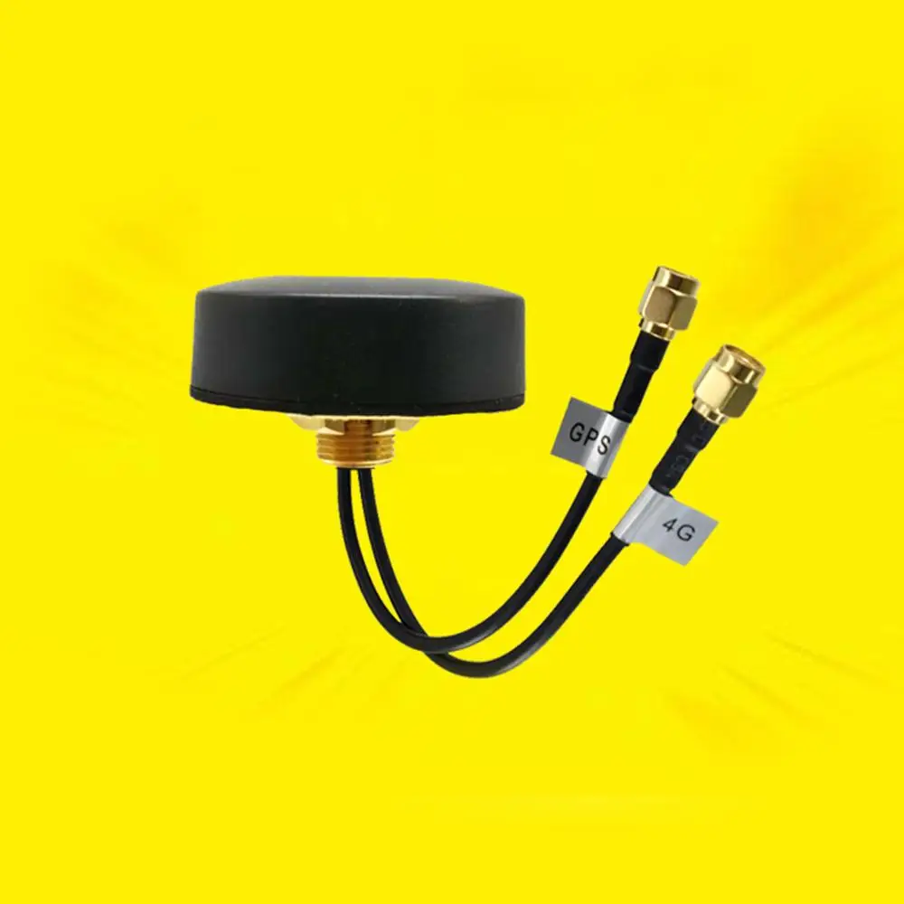 

Combined antenna small round type GPS active+2.4G 4G GSM antenna with nut extension cable SMA male connector