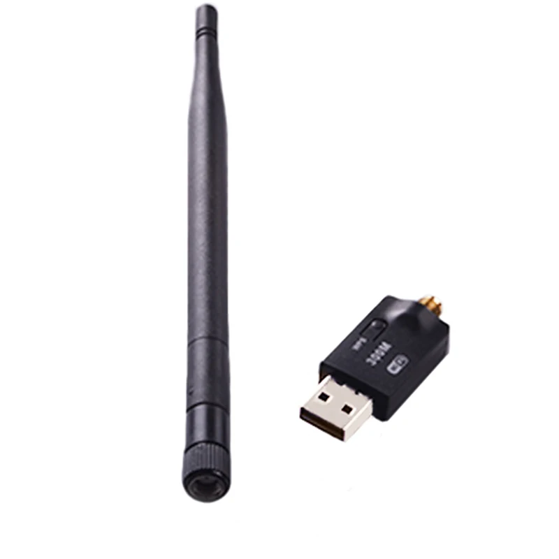 Горячая USB WiFi адаптер с 5 дБ антенной усиления 300 Мбит/с мини беспроводная сетевая