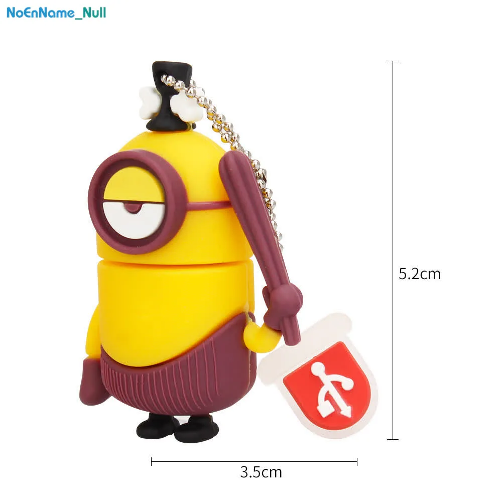 cartoon big eye usb flash drive 128gb 4GB 8GB pendrive 16GB pen drive 32GB 64GB little yellow minions USB 2.0 cute Free Shipping