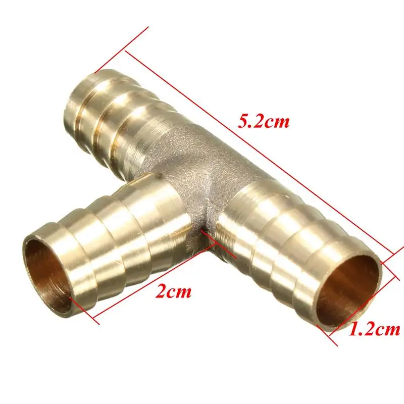 6 мм 8 мм 10 мм 12 мм Латунь Т-образная часть 3 Way топливный шланг Столярный разъем для воздуха, нефти, газа