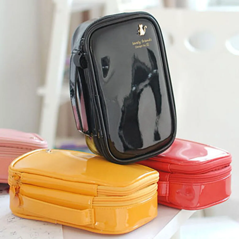 النساء للماء بو حقيبة سفر لمستحضرات التجميل organizerDouble طبقة المكياج حقيبة عالية قدرة التجميل حالة الجمال حالة تخزين أكياس