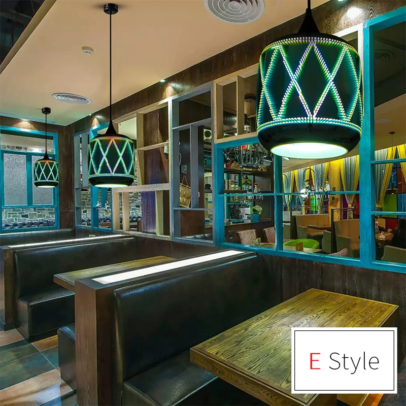 Horsten Novelty Modern LED Pendant Light Glass Hanging Lamps 3D Design Lamp E27 110V 220V For Bar Restaurant Cafe Living Room Lamp (20)