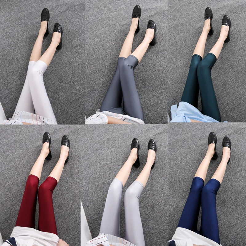 2019 Summer Women Capri Pant Leggings Casual Solid Color Fluorescent Shiny Legging Slim Elasticity Leggings Fitness Feminina 2019 Summer Women Capri Pant Leggings Casual Solid Color Fluorescent Shiny Legging Slim Elasticity Leggings Fitness Feminina