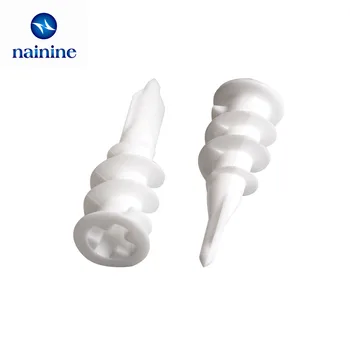

10Pcs 13*42mm POM White Plastic Self Drilling Drywall Glass-Filled Nylon Plastic Wall Anchors For M3.9 Screw NL19