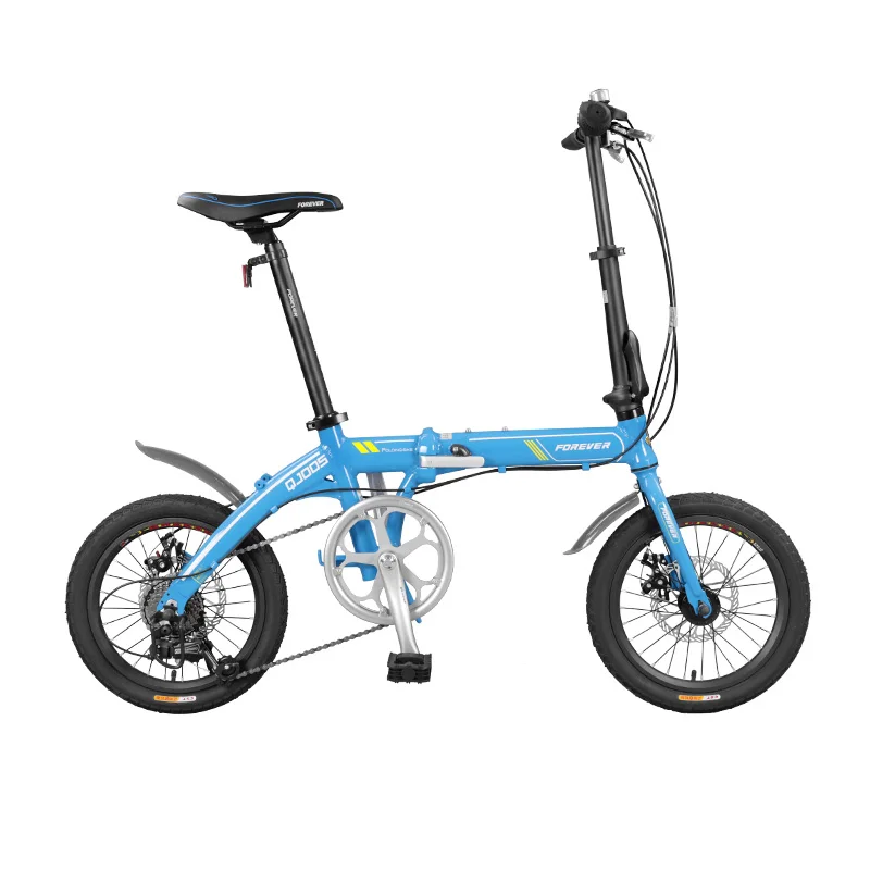 Excellent Man and Woman Bilateral Folding Pedals Front and Rear Mechanical Disc Brake Ultra-light Portable Small Aluminum Alloy Bike 4