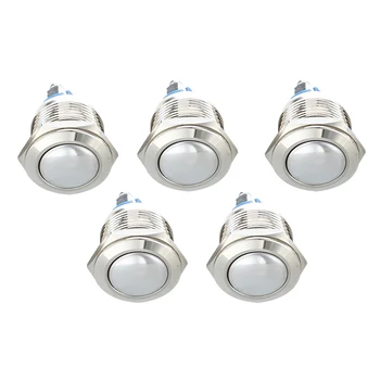 

5 x 12V Pushbutton Button Switch Installation Switch Car Horn 19 mm