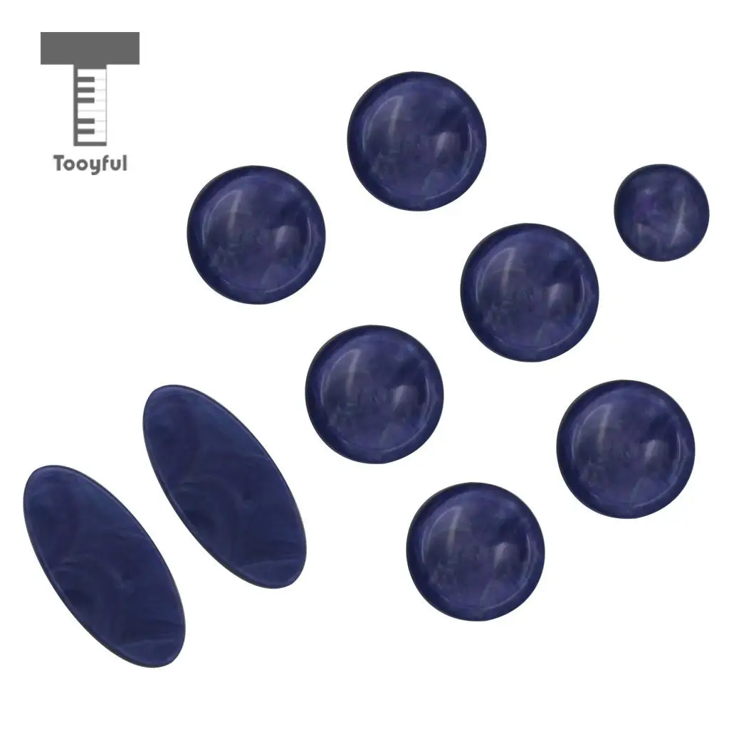 Tooyful 9 Pieces Plastic Saxophone Sax Key Buttons Inlays for Alto Tenor Soprano Saxophone Woodwind Instrument Parts
