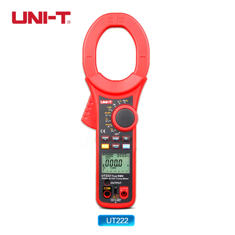 

True RMS LCD Backlight Digital Clamp Meters Maximum Display 6000 2500A w/ Frequency & Duty Cycle Temperature Test UNI-T UT222