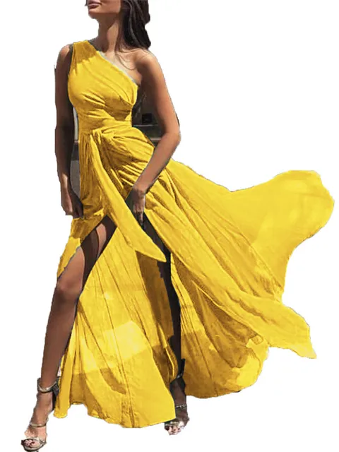 Yellow Beach Dress Evening Party