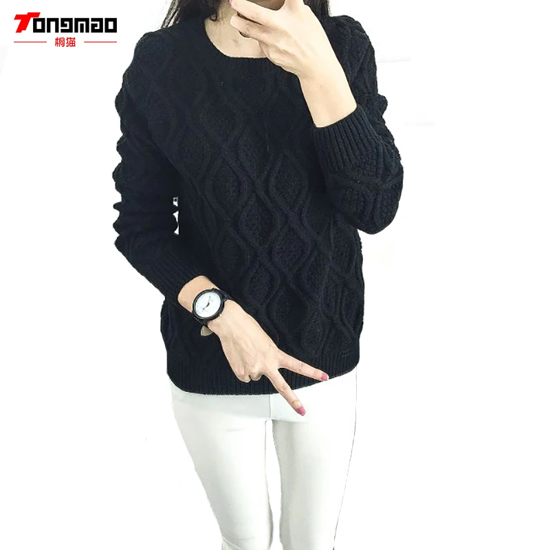 12 Color ! Hot New Autumn Winter Women Cotton Elastic Twist Sweater Lady Knitted Long Sleeve O-neck Woolen Pullovers