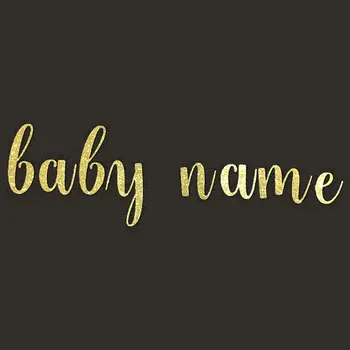 

Baby with Personalized Name Banner Boy or Girl Birthday Party Decor Baby Shower Announcement Gold Glitter Decorations Supplies