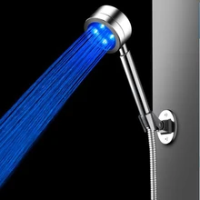 Becola дизайн светодиодный душевая головка Трехцветная лампа контроль температуры гидроэлектрическая мощность ручной душ QY-1010