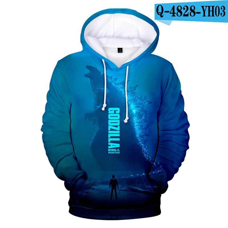 

Godzilla King Of The Monster Hoodie 2019 New Film Long Sleeve Sweatshirts Boys Girls 3D Hoodie Cotton Anime Hoodies Movie Hoodie