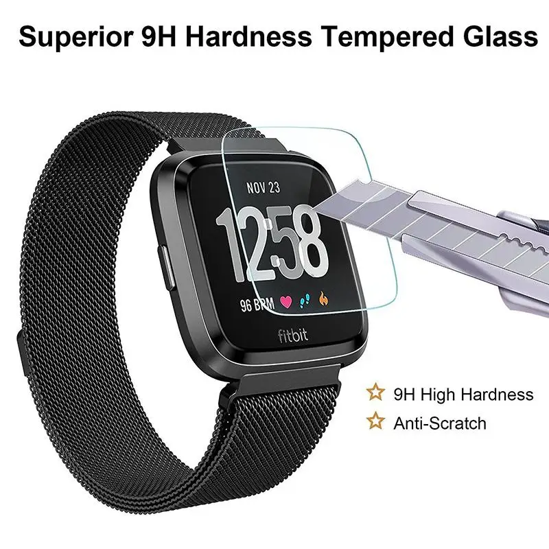 1 шт./2 шт. HD закаленное стекло ЖК-экран Защитная пленка для Fitbit умные часы Versa Спортивные товары аксессуары Прямая поставка r30