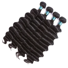 Предварительно цветные бразильские волосы Remy, свободные, глубокие, 4 пучка, одна упаковка, Sexay, человеческие волосы, плетение, натуральные, черные цвета