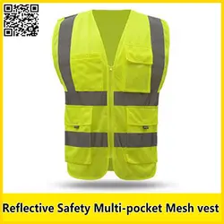SFvest жилет безопасности печать логотипа желтый светоотражающий жилет с карман строительство рабочая одежда защитная одежда hi vis одежда