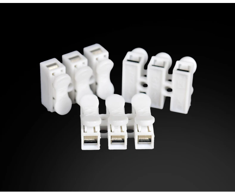 

10pcs/lot White Color Model CH-3 Wire Connector Voltage 250V Wiring Terminal Block