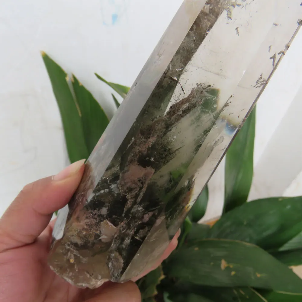 532 г натуральный зеленый белый фантомный кварц Кристал острый палочка целебная, рейки, фэншуй Fortune power Stone