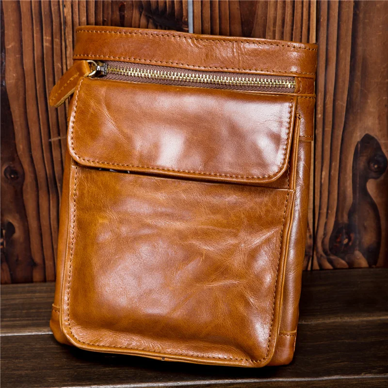 Многофункциональная Кожаная сумка для мобильного телефона для отдыха 7 дюймов, мужская сумка из вощеной кожи, кожаная сумка для отдыха на
