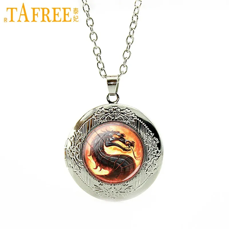 Tafree, модные ожерелья с подвеской в виде медальона, Лидер продаж, кошачий глаз, дракон, наша Леди из гуадалупа Мандала, модные стеклянные драгоценные камни GL01 - Окраска металла: GL05 silver
