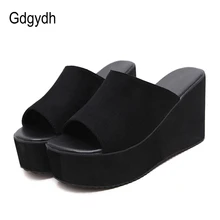 Gdgydh-talons hauts pour femmes, plateforme et bout ouvert, confortable, Promotion, collection sans lacet, été sandales à talons compensés