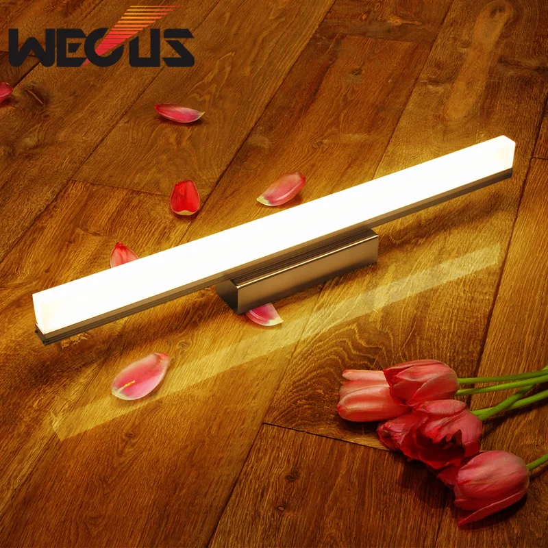 أسود/الكروم أدى مرآة ضوء للماء الحمام الحمام الجدار مصباح غرفة نوم الغرور مصابيح 400 ملليمتر 9 واط