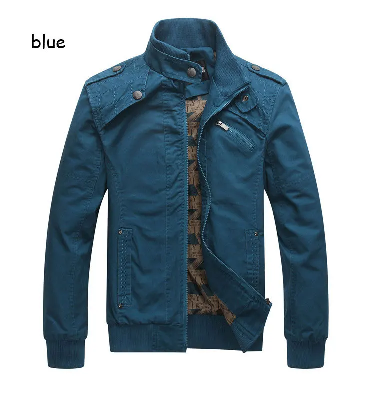 Новинка, осенне-зимние повседневные куртки для мужчин, хлопковая приталенная верхняя одежда, Мужское пальто, зимнее пальто - Цвет: Синий