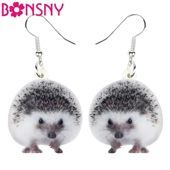 

Bonsny Statement Acrylic Cute Hedgehog Earrings Drop Dangle Fun Animal Jewelry For Women Girls Teens Gift Bijoux Brincos 2019