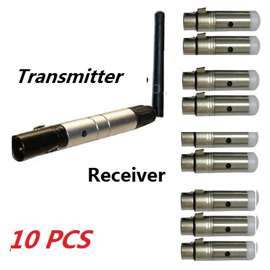 10 шт./лот DMX 512 Беспроводной контроллер передатчик и приемник, Светодиодный DMX регулятор сценического освещения, DMX RDW