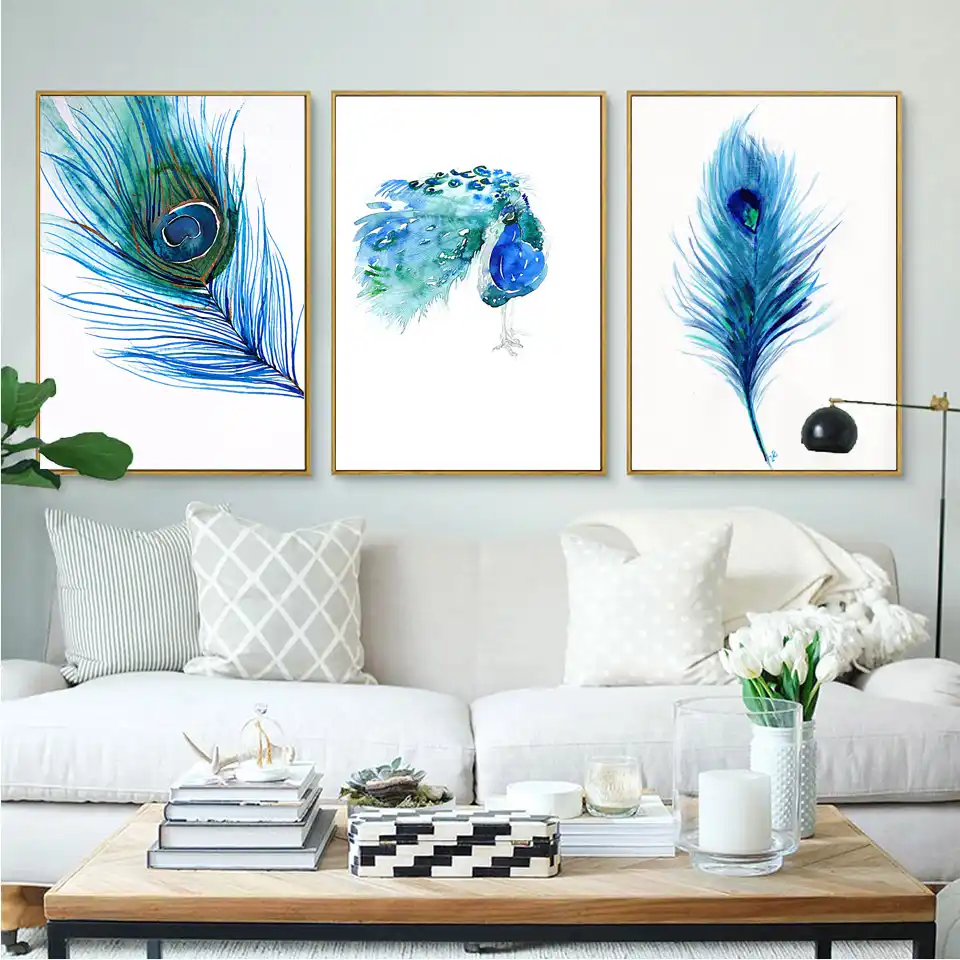 Feather Of Peacock Art Print Home Decor Wall Art Poster