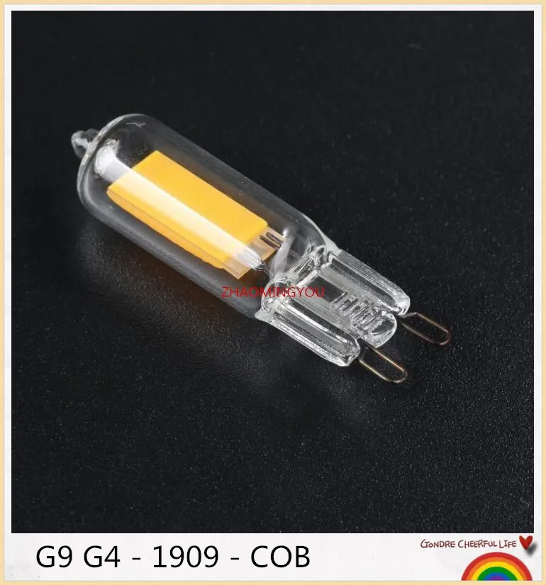 Вы 220 V 360 градусов G4 G9 затемнения светодиодный Светодиодная лампа 4 Вт 1909 COB +