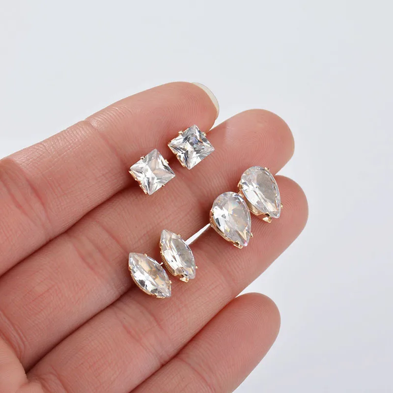 

New Vintage Imitation Stone Round Crystal Stud Earring 3 style big AAA+ crystal Hypoallergenic Engagement Wedding Stud Earrings