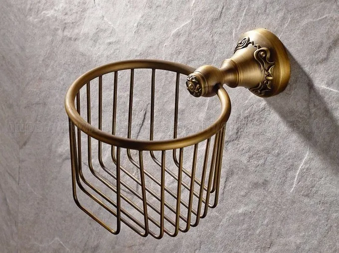 

Antique brass Paper Towel Rack Shelf Paper Nets Basket Toilet Paper Rack Roll Holder European Bathroom Accessories zba426